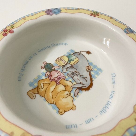 2001 Disney Royal Doulton Winnie the Pooh Baby Bowl Eeyore and Piglet Honey - Picture 13 of 16